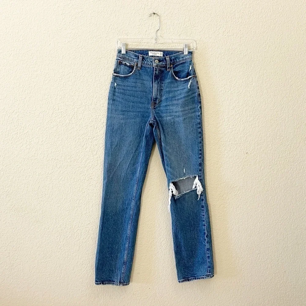 Abercrombie & Fitch Jeans The 90’s Straight Ultra High Rise Festival Y2K Blue 25